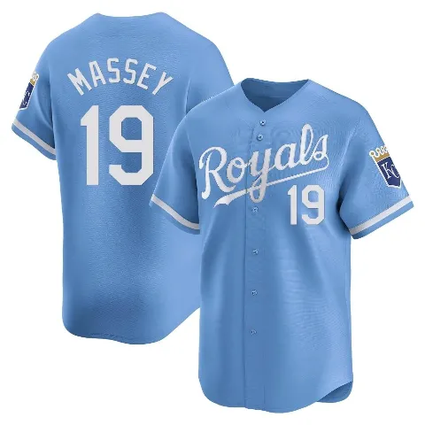 Men's Kansas City Royals ＃19 Michael Massey Light Blue Limited Alternate Jersey