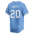 Men's Kansas City Royals ＃20 Frank White Light Blue Limited Alternate Jersey