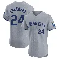 Men's Kansas City Royals ＃24 Michael Lorenzen Gray Elite Road Jersey