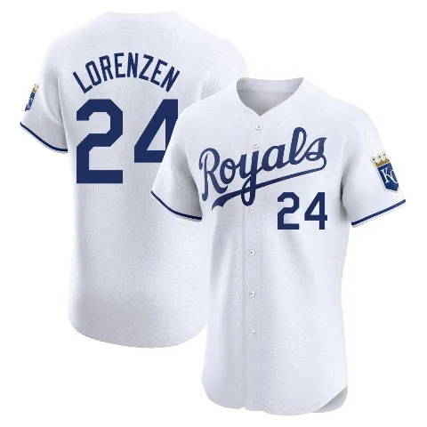 Men's Kansas City Royals ＃24 Michael Lorenzen White Elite Home Jersey