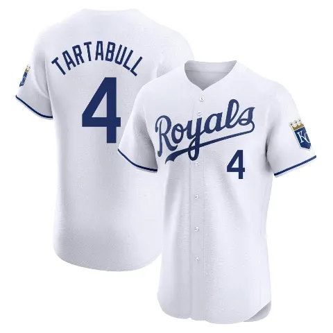 Men's Kansas City Royals ＃4 Danny Tartabull White Elite Home Jersey