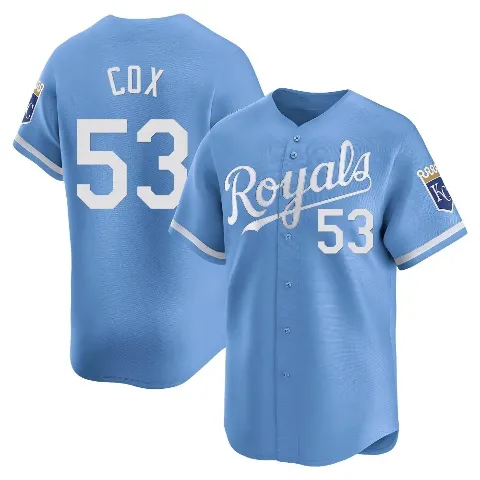 Men's Kansas City Royals ＃53 Austin Cox Light Blue Limited Alternate Jersey