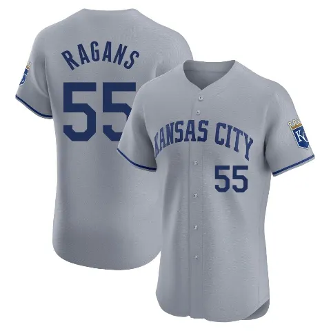 Men's Kansas City Royals ＃55 Cole Ragans Gray Elite Road Jersey