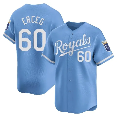 Men's Kansas City Royals ＃60 Lucas Erceg Light Blue Limited Alternate Jersey