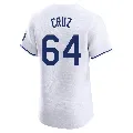 Men's Kansas City Royals ＃64 Steven Cruz White Elite Home Jersey