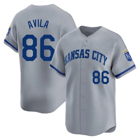 Men's Kansas City Royals ＃86 Luinder Avila Gray Limited Away Jersey