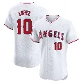 Men's Los Angeles Angels ＃10 Jack Lopez White Elite Home Jersey