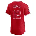 Men's Los Angeles Angels ＃12 Jorge Soler Red Elite Alternate Jersey