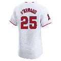 Men's Los Angeles Angels ＃25 Travis d'Arnaud White Elite Home Jersey