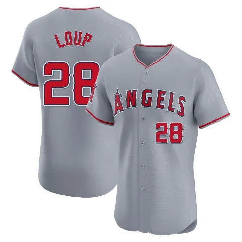 Men's Los Angeles Angels ＃28 Aaron Loup Gray Elite Road Jersey