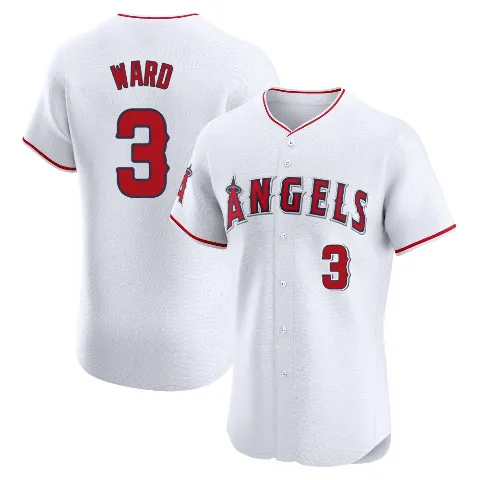 Men's Los Angeles Angels ＃3 Taylor Ward White Elite Home Jersey
