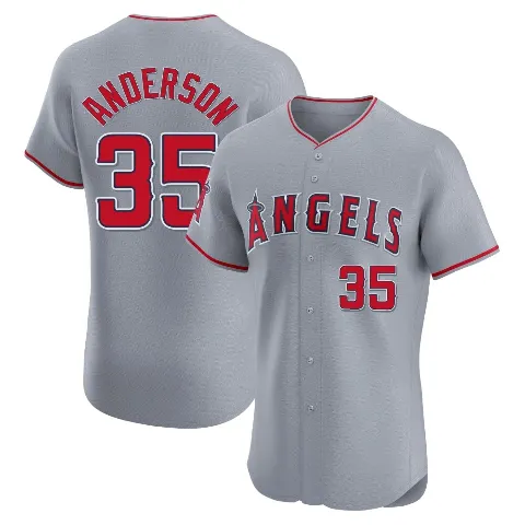 Men's Los Angeles Angels ＃35 Ian Anderson Gray Elite Road Jersey
