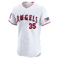 Men's Los Angeles Angels ＃35 Ian Anderson White Elite Home Patch Jersey