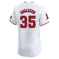 Men's Los Angeles Angels ＃35 Ian Anderson White Elite Home Patch Jersey