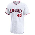 Men's Los Angeles Angels ＃40 Sam Bachman White Elite Home Jersey