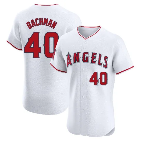 Men's Los Angeles Angels ＃40 Sam Bachman White Elite Home Jersey
