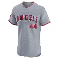 Men's Los Angeles Angels ＃44 Aaron Whitefield Gray Elite Road Jersey