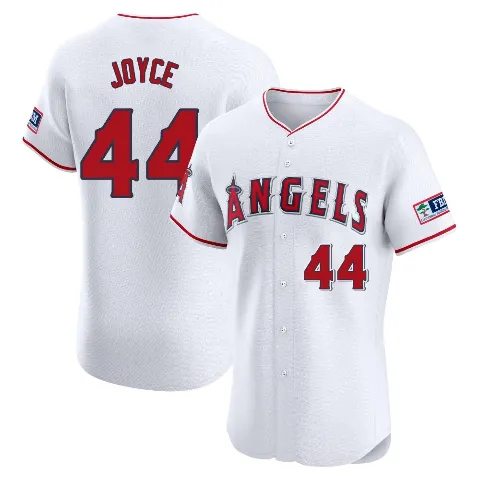 Men's Los Angeles Angels ＃44 Ben Joyce White Elite Home Patch Jersey