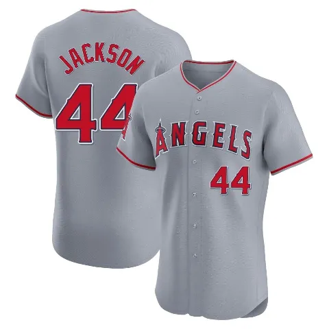 Men's Los Angeles Angels ＃44 Reggie Jackson Gray Elite Road Jersey