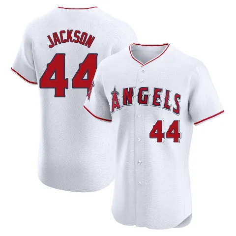 Men's Los Angeles Angels ＃44 Reggie Jackson White Elite Home Jersey