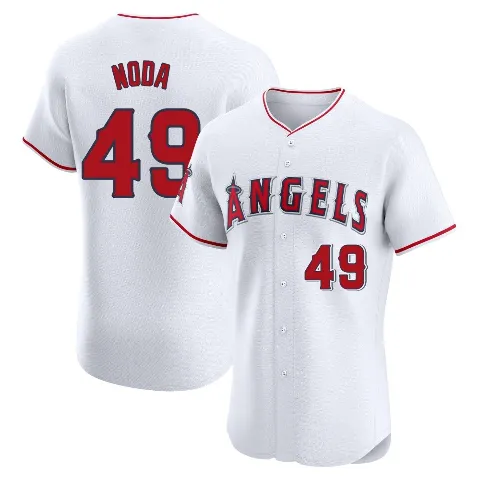 Men's Los Angeles Angels ＃49 Ryan Noda White Elite Home Jersey