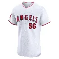 Men's Los Angeles Angels ＃56 Ryan Zeferjahn White Elite Home Jersey