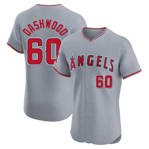 Men's Los Angeles Angels ＃60 Jack Dashwood Gray Elite Road Jersey