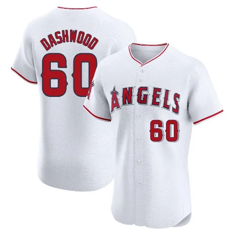Men's Los Angeles Angels ＃60 Jack Dashwood White Elite Home Jersey
