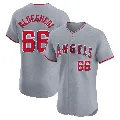 Men's Los Angeles Angels ＃66 Samuel Aldegheri Gray Elite Road Jersey