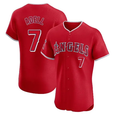 Men's Los Angeles Angels ＃7 Jo Adell Red Elite Alternate Jersey