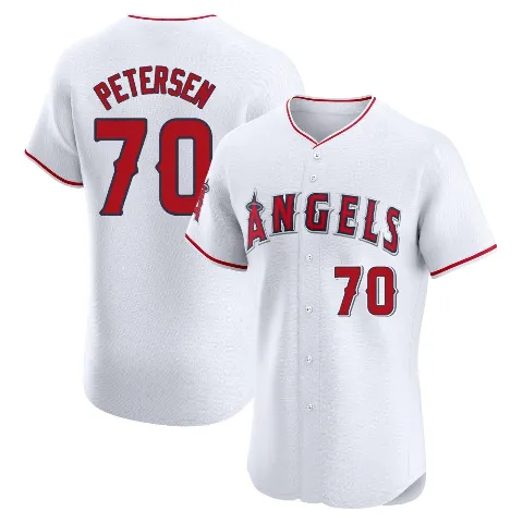Men's Los Angeles Angels ＃70 Michael Petersen White Elite Home Jersey