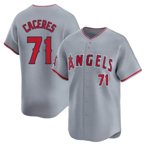 Men's Los Angeles Angels ＃71 Kelvin Caceres Gray Limited Away Jersey