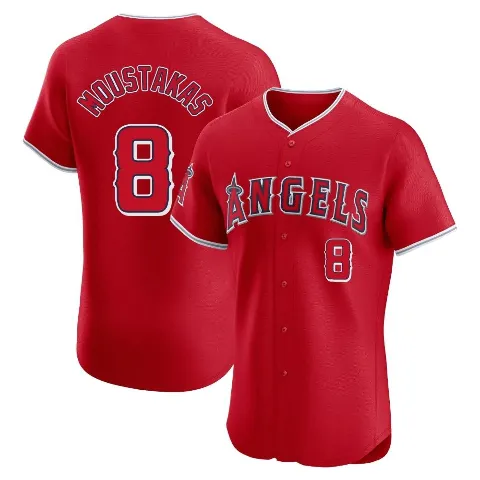 Men's Los Angeles Angels ＃8 Mike Moustakas Red Elite Alternate Jersey