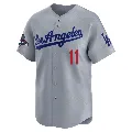 Men's Los Angeles Dodgers ＃11 Manny Mota Gray Limited Away World Series Champions Jersey