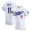 Men's Los Angeles Dodgers ＃11 Manny Mota White Elite Home World Series Champions Jersey