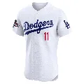 Men's Los Angeles Dodgers ＃11 Manny Mota White Elite Home World Series Champions Jersey