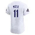 Men's Los Angeles Dodgers ＃11 Manny Mota White Elite Home World Series Champions Jersey