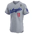 Men's Los Angeles Dodgers ＃11 Roki Sasaki Gray Elite Road 2024 World Series Jersey