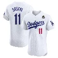 Men's Los Angeles Dodgers ＃11 Roki Sasaki White Elite Home 2024 World Series Jersey