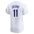 Men's Los Angeles Dodgers ＃11 Roki Sasaki White Elite Home 2024 World Series Jersey