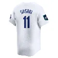 Men's Los Angeles Dodgers ＃11 Roki Sasaki White Limited 2024 World Tour Seoul Series Home Jersey