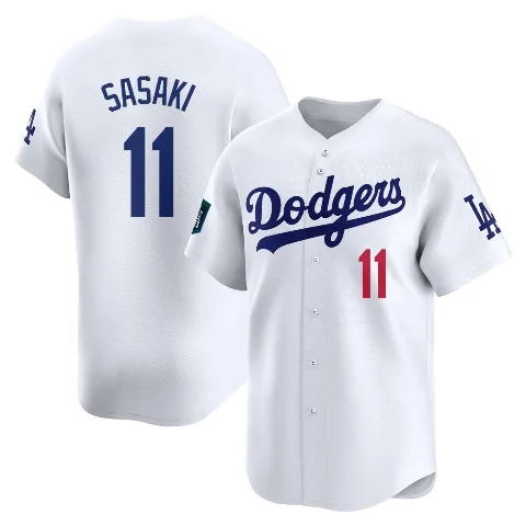 Men's Los Angeles Dodgers ＃11 Roki Sasaki White Limited 2024 World Tour Seoul Series Home Jersey