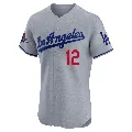 Men's Los Angeles Dodgers ＃12 Dusty Baker Gray Elite Road World Series Champions Jersey
