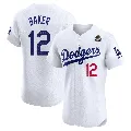 Men's Los Angeles Dodgers ＃12 Dusty Baker White Elite Home 2024 World Series Jersey