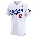 Men's Los Angeles Dodgers ＃12 Dusty Baker White Elite Home 2024 World Series Jersey