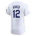 Men's Los Angeles Dodgers ＃12 Dusty Baker White Elite Home 2024 World Series Jersey
