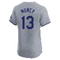 Men's Los Angeles Dodgers ＃13 Max Muncy Gray Elite Road Jersey