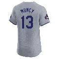 Men's Los Angeles Dodgers ＃13 Max Muncy Gray Elite Road World Series Champions Jersey