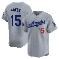 Men's Los Angeles Dodgers ＃15 Shawn Green Gray Limited Away World Series Champions Jersey