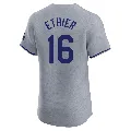 Men's Los Angeles Dodgers ＃16 Andre Ethier Gray Elite Road 2024 World Series Jersey